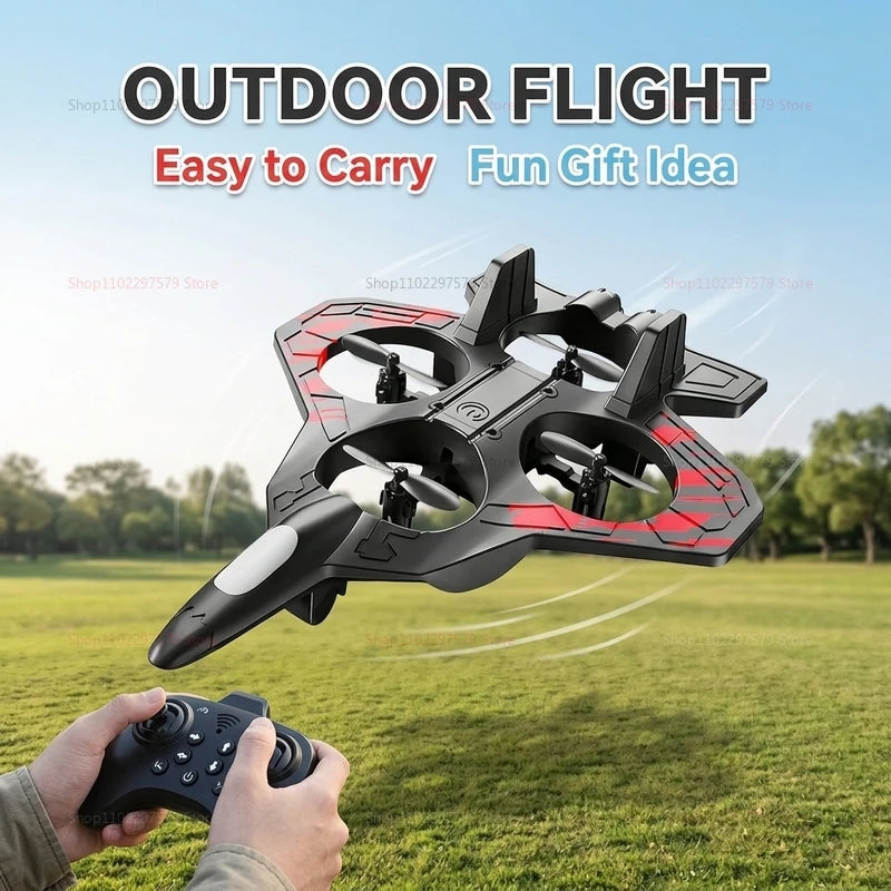 YL87 RC Foam Airplane Glider with LED Lights 2.4G Stunt Remote Control Fighter Plane Toys Kids Adults Gifts Outdoor Indoor Play