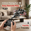YL87 RC Foam Airplane Glider with LED Lights 2.4G Stunt Remote Control Fighter Plane Toys Kids Adults Gifts Outdoor Indoor Play